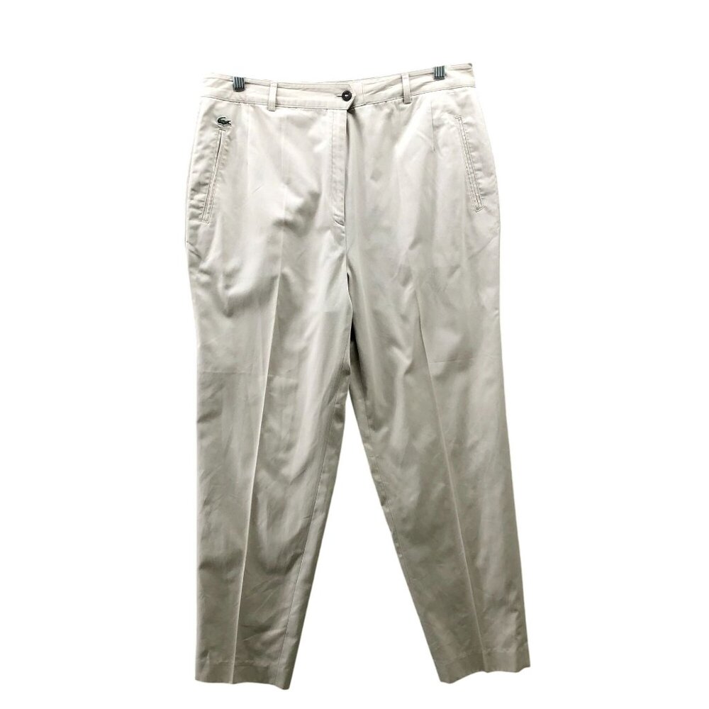 Vintage Lacoste Chino Pants Mens 32x27‎ Beige Tapered Leg Performance Golf